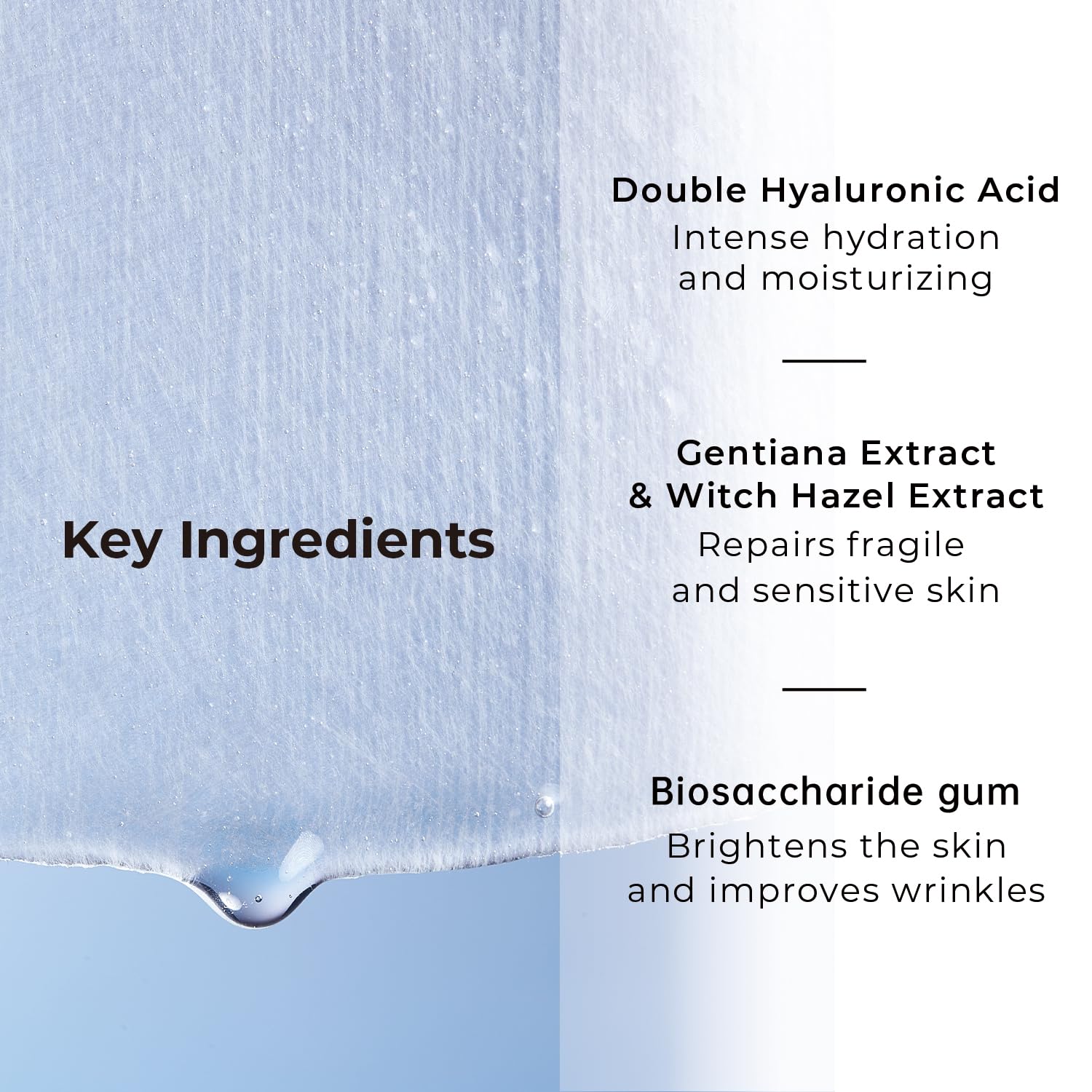 +WIS+ Betaines hydration elastic mask illustrates deep hydration and improved skin resilience.
