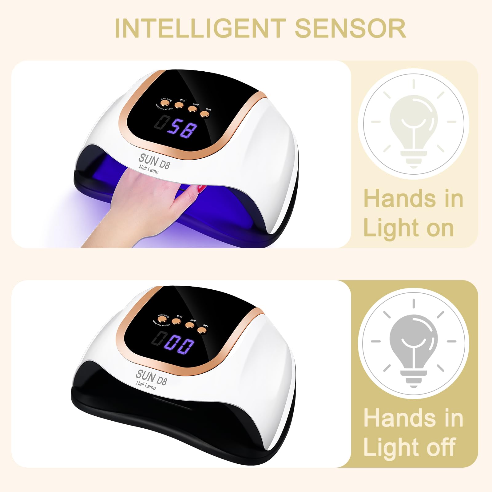 Wisdompark nail lamp with detachable chassis for easy cleaning