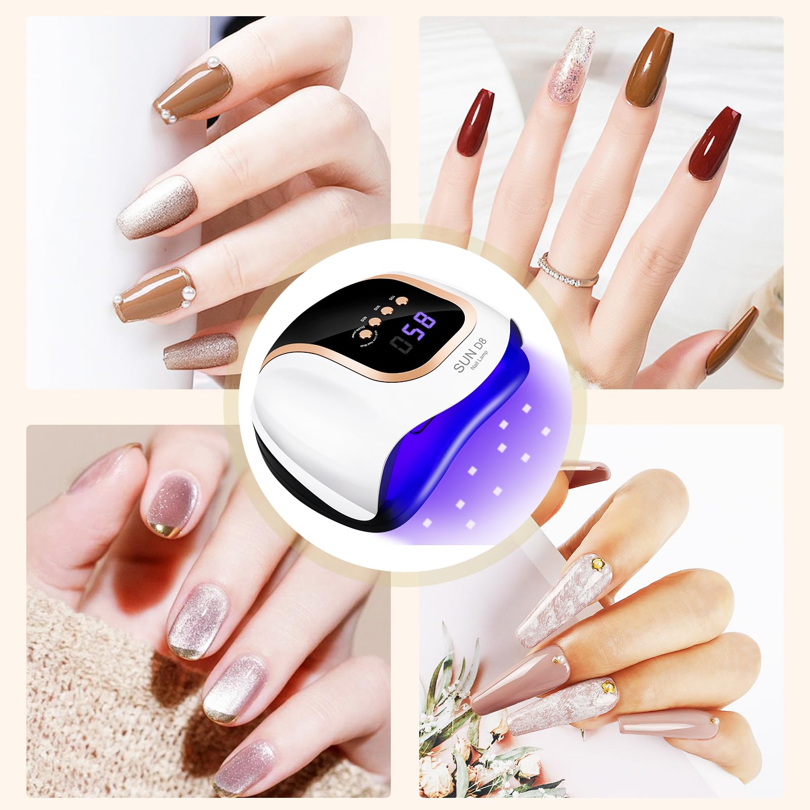 Wisdompark lamp compatible with UV LED gel and builder gels for nails