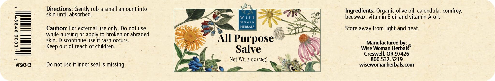 Wise Woman Herbals salve vitamins-e-a blend supports nourishing skin care