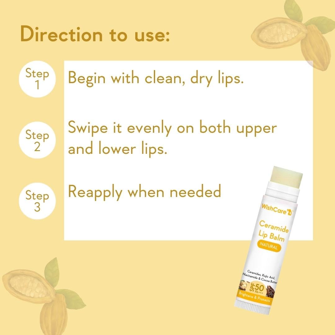 WishCare Lip Balm lightweight, non-greasy texture for all-day wear.