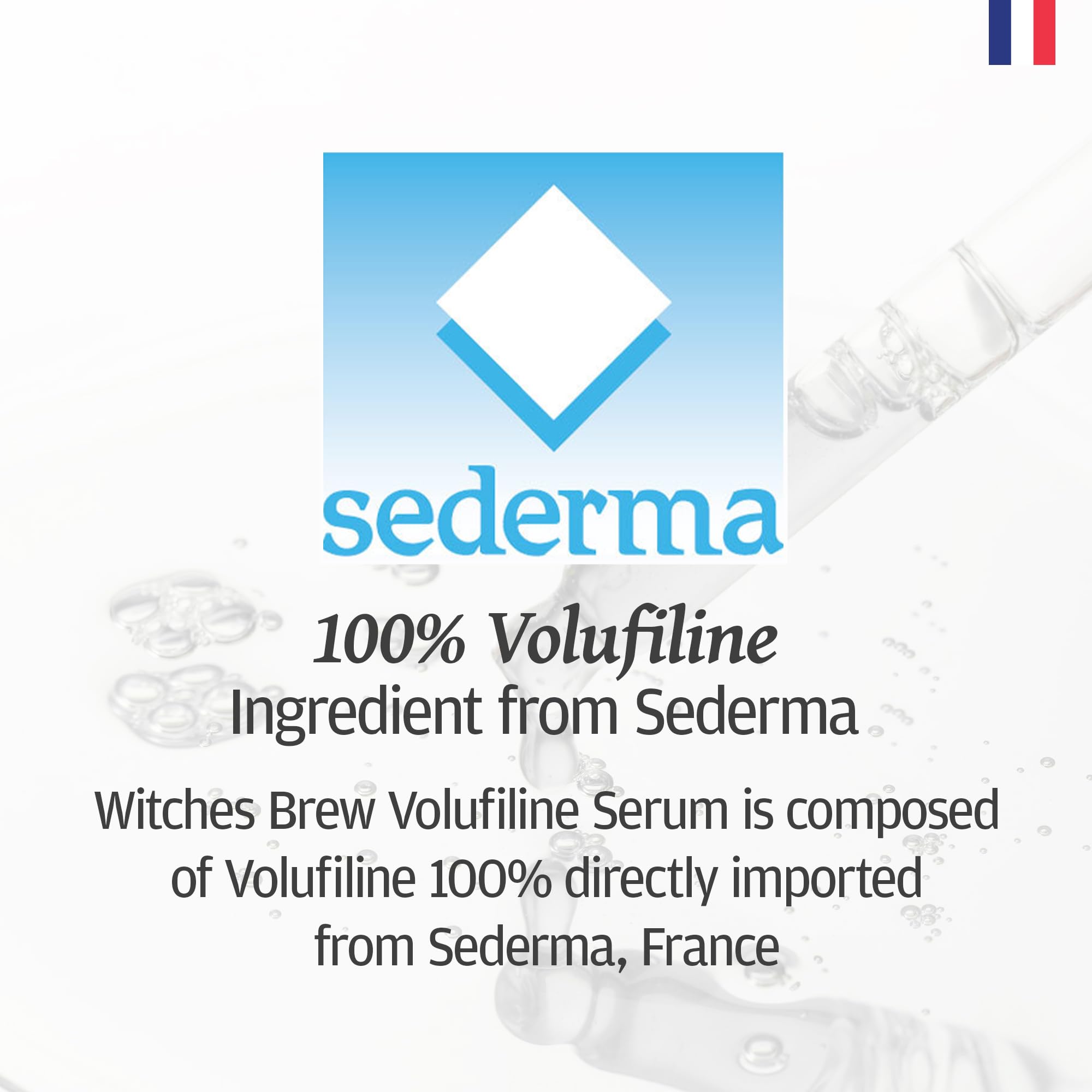 Witches Brew Volufiline label detail showing Sederma origin