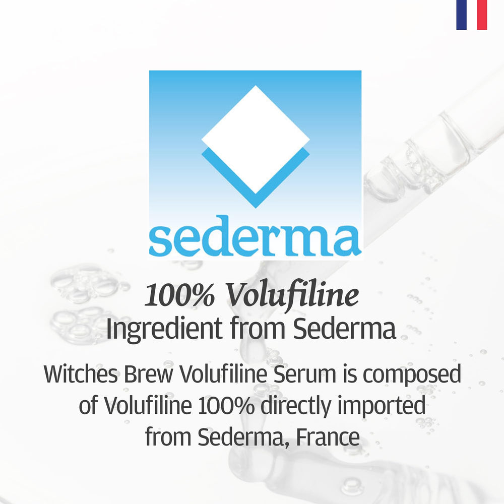 Witches Brew Volufiline label detail showing Sederma origin