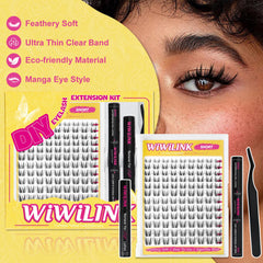 WiWiLINK wispy D curl clusters close-up showing lightweight, natural-looking curl.