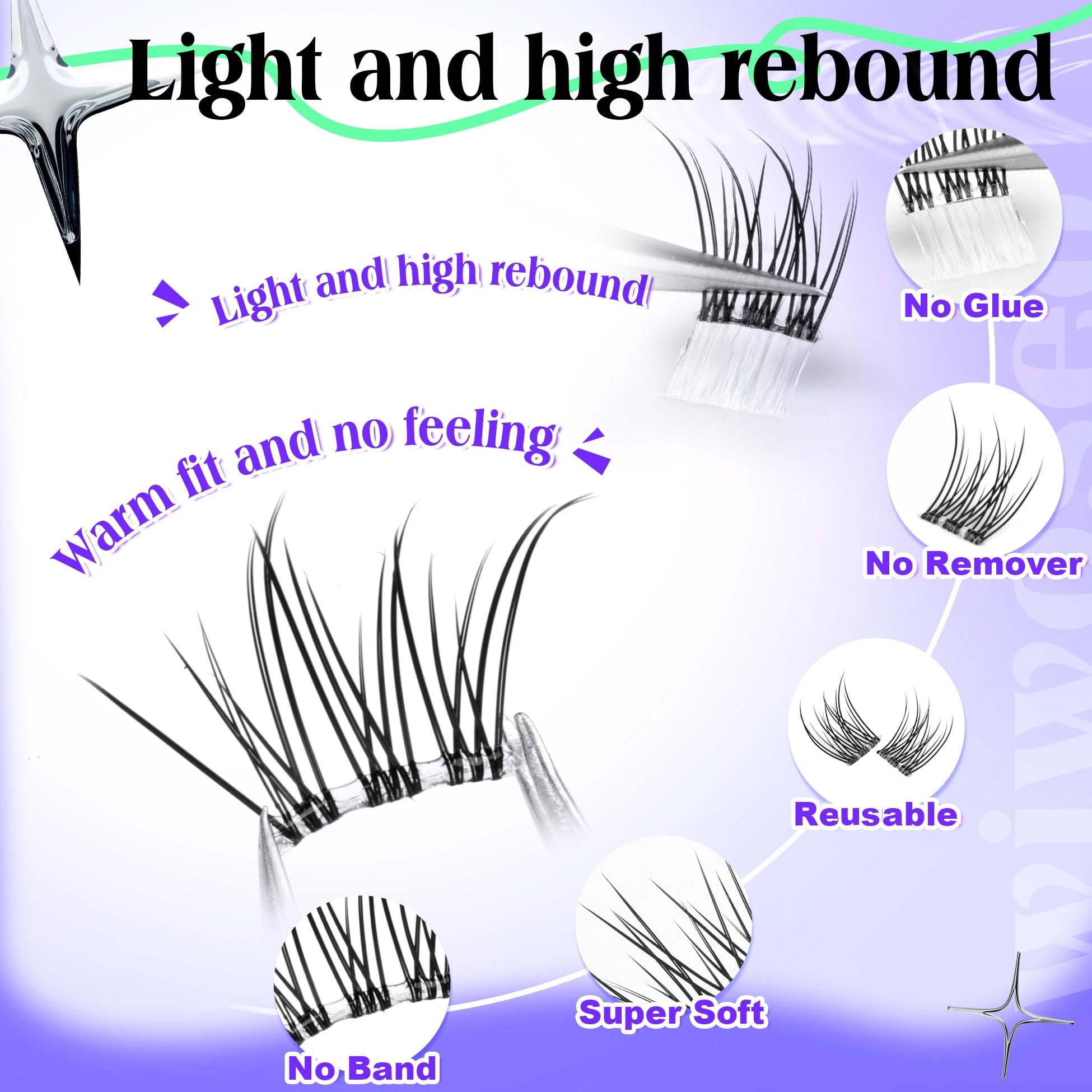 wiwoseo self-adhesive lashes offer natural wispy volume for a seamless look