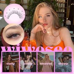 wiwoseo wispy lash extensions in soft volume for a fluttery effect
