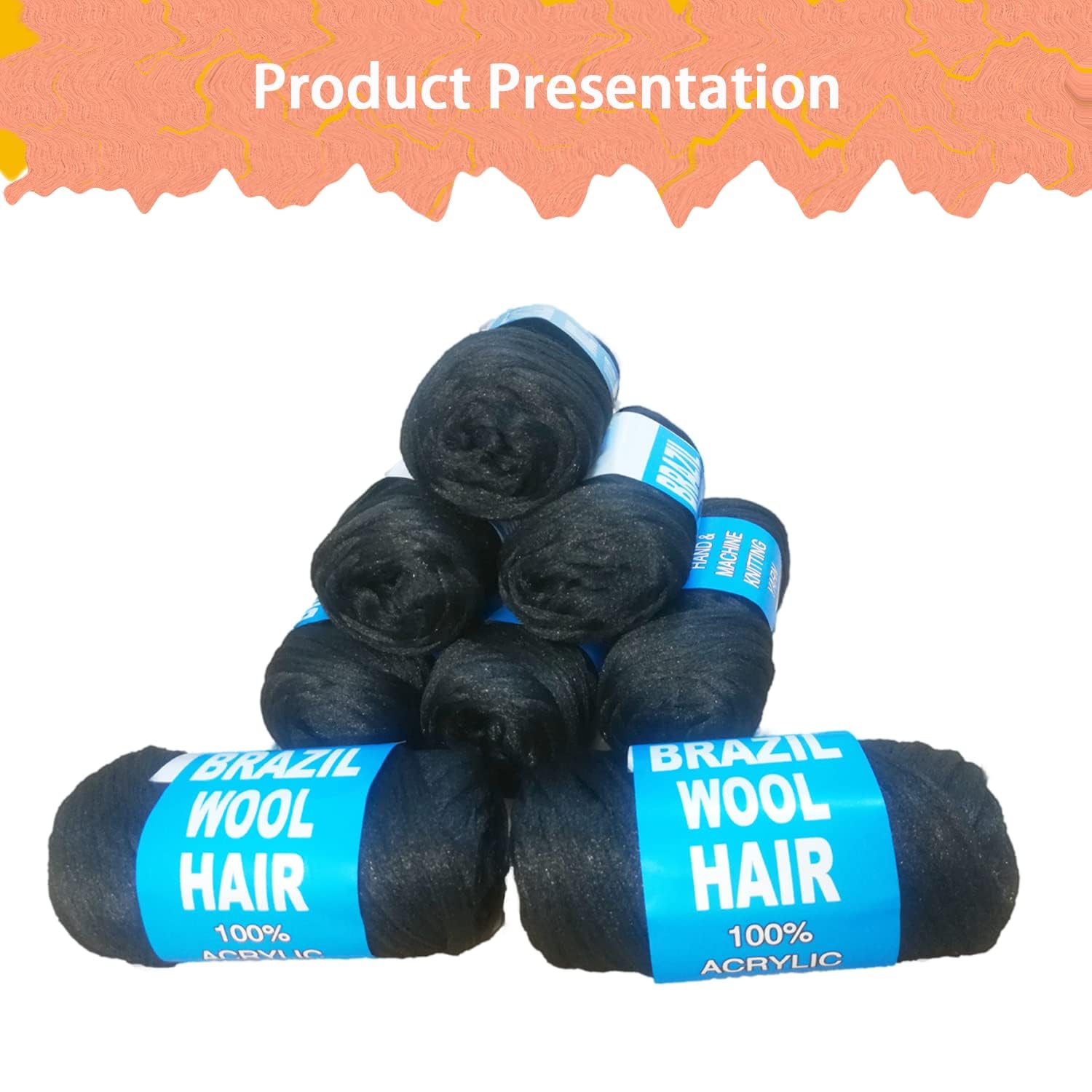WiZiWi Brazilian Wool Hair 8-Pack natural black fibers enable everyday styling.