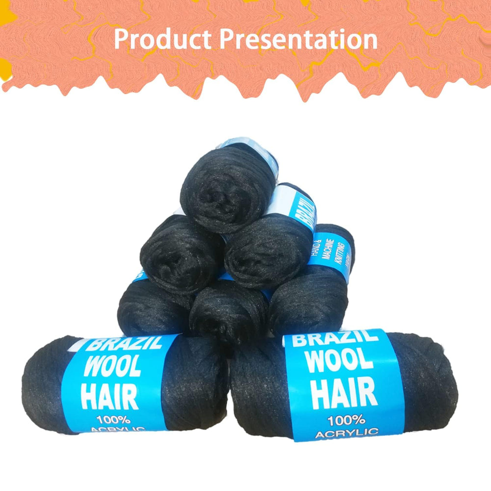 WiZiWi Brazilian Wool Hair 8-Pack natural black fibers enable everyday styling.