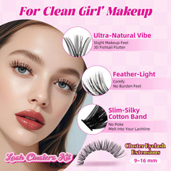 WLFRHD WLF lash clusters wispy book showing volume options for daily wear