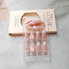 WLGDLH 3D bow rhinestones nails decor for festive looks