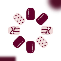 WLGDLH polka-dot design press-on nails add playful charm