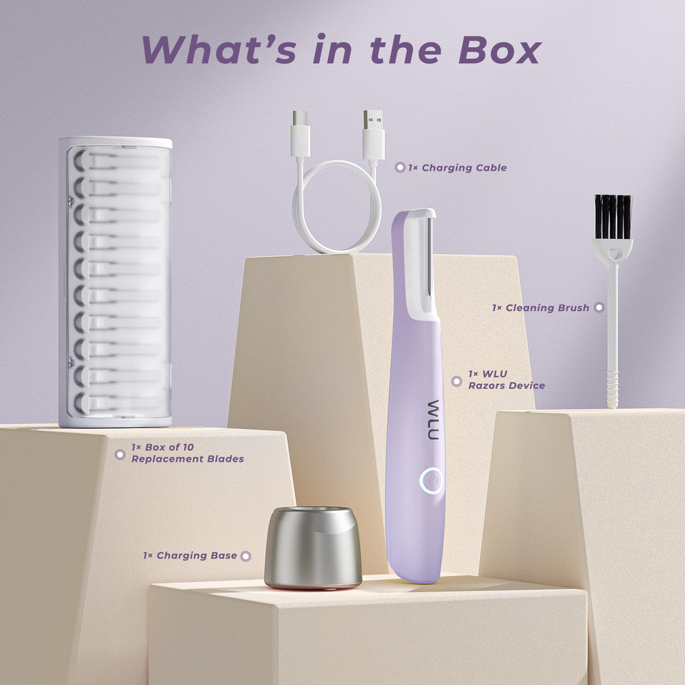 WLU Dermaplane Razor, travel-friendly and rechargeable, ideal for on-the-go routines.