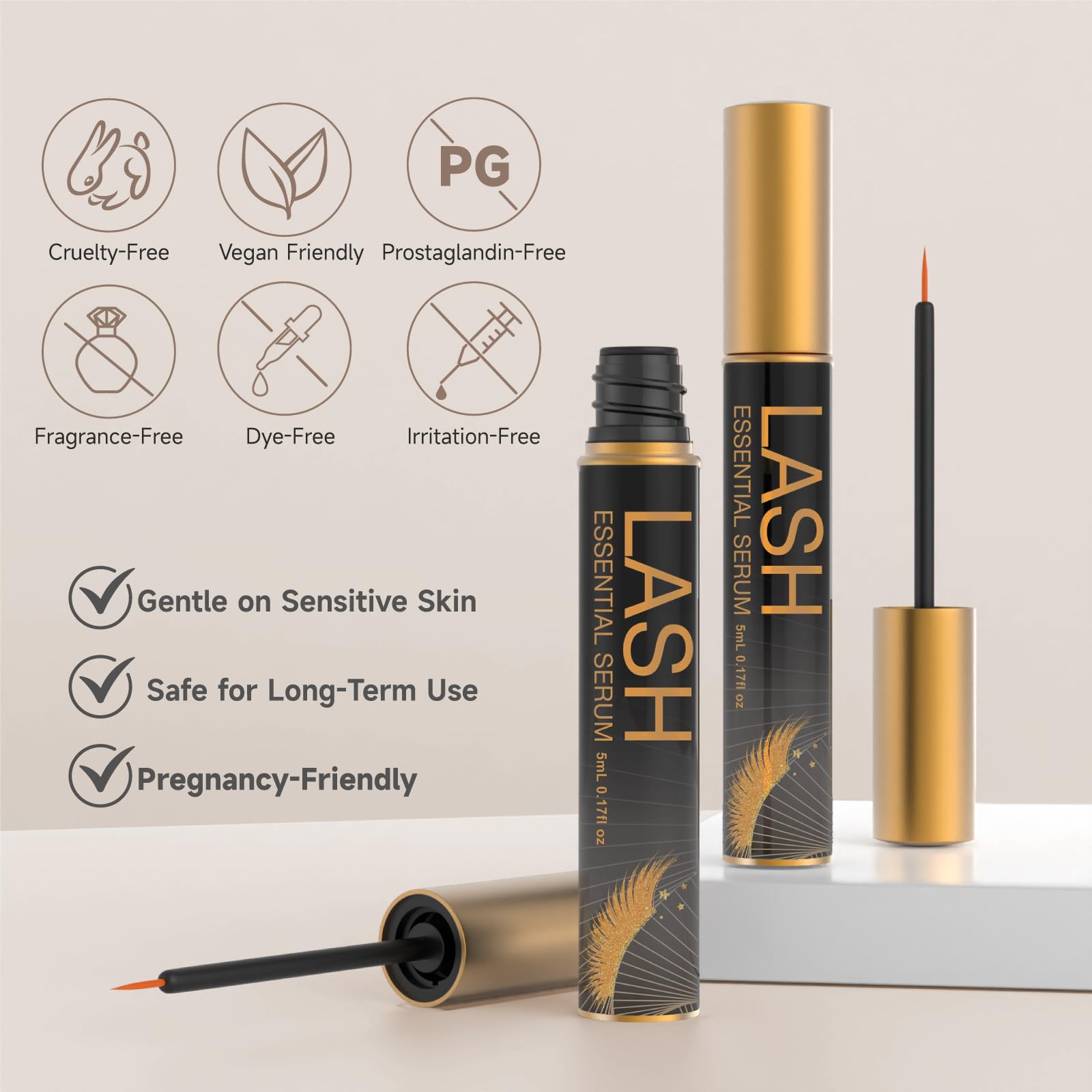 Compact travel-size WM Western Miracle packaging for on-the-go lash care.