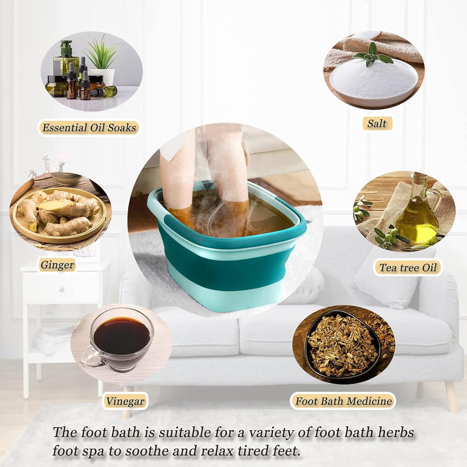WMHYLYH foldable foot basin fits under the bed for storage
