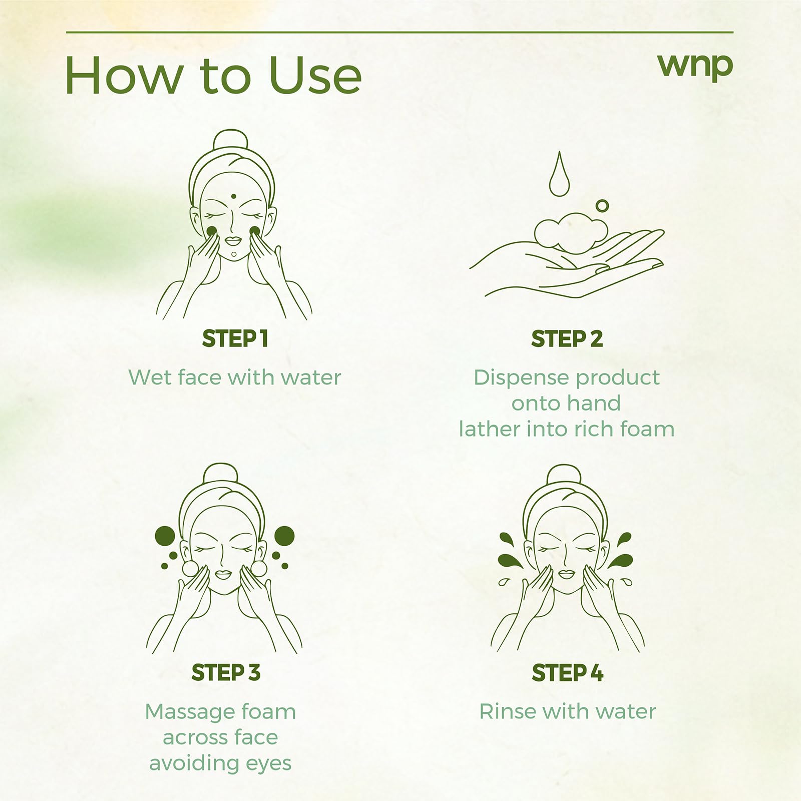 WNP Foaming Face Wash removes light makeup without harsh rubbing