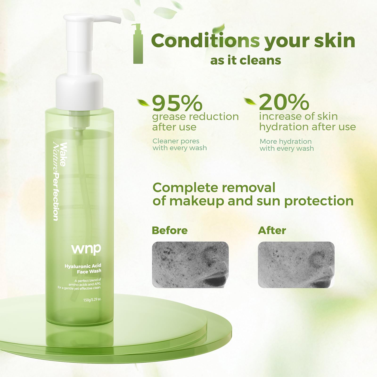 WNP Foaming Face Wash microcapsule exfoliation demonstrates zero friction action
