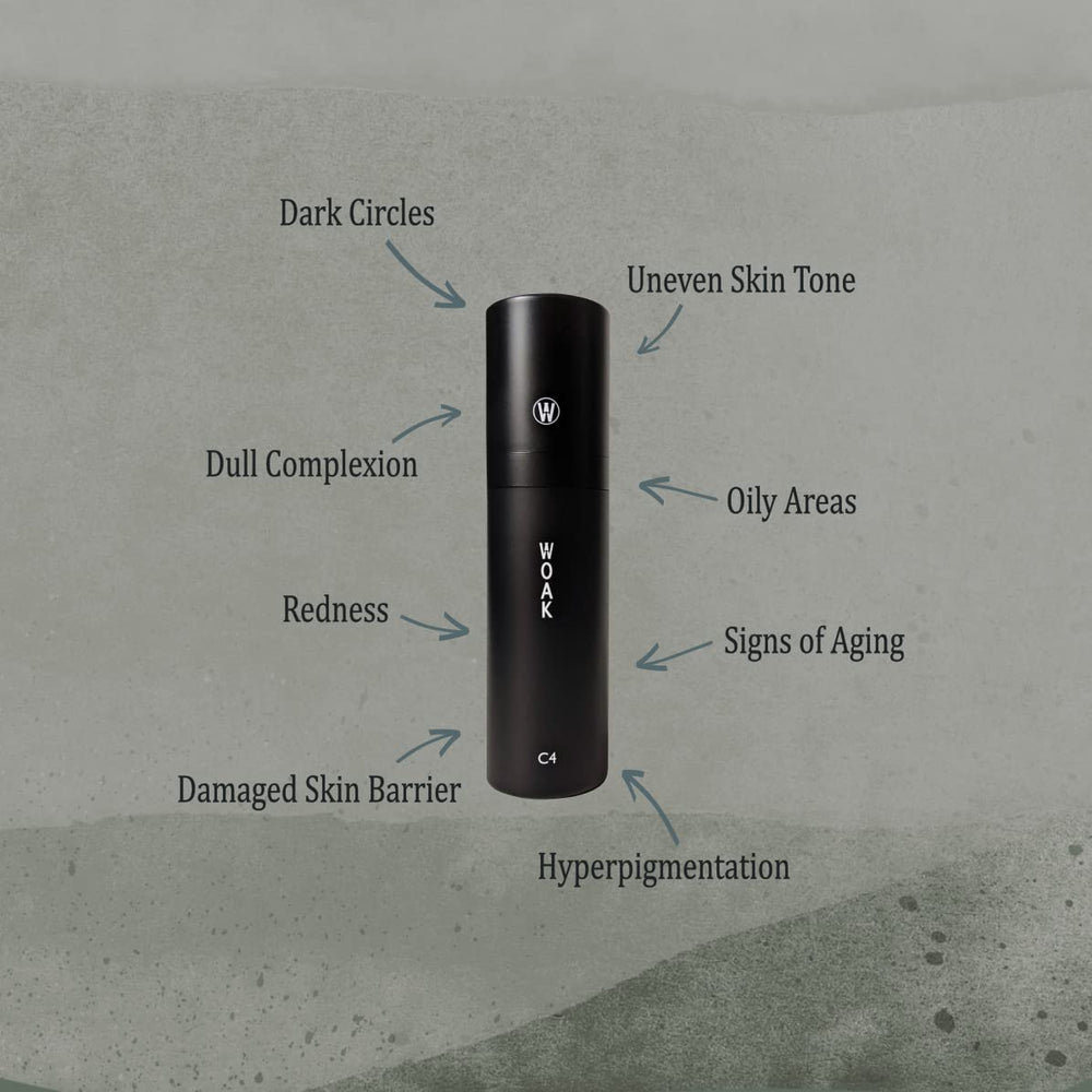 WOAK C4 close-up with hyaluronic acid and vitamin C ingredients for hydration