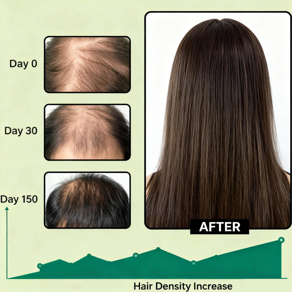 Shampoo container with ingredients label highlighting Battana Oil benefits.
