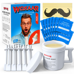 Wokaar Super Nose Wax Kit for Men with 120g wax and 30 applicators for quick, smooth waxing.