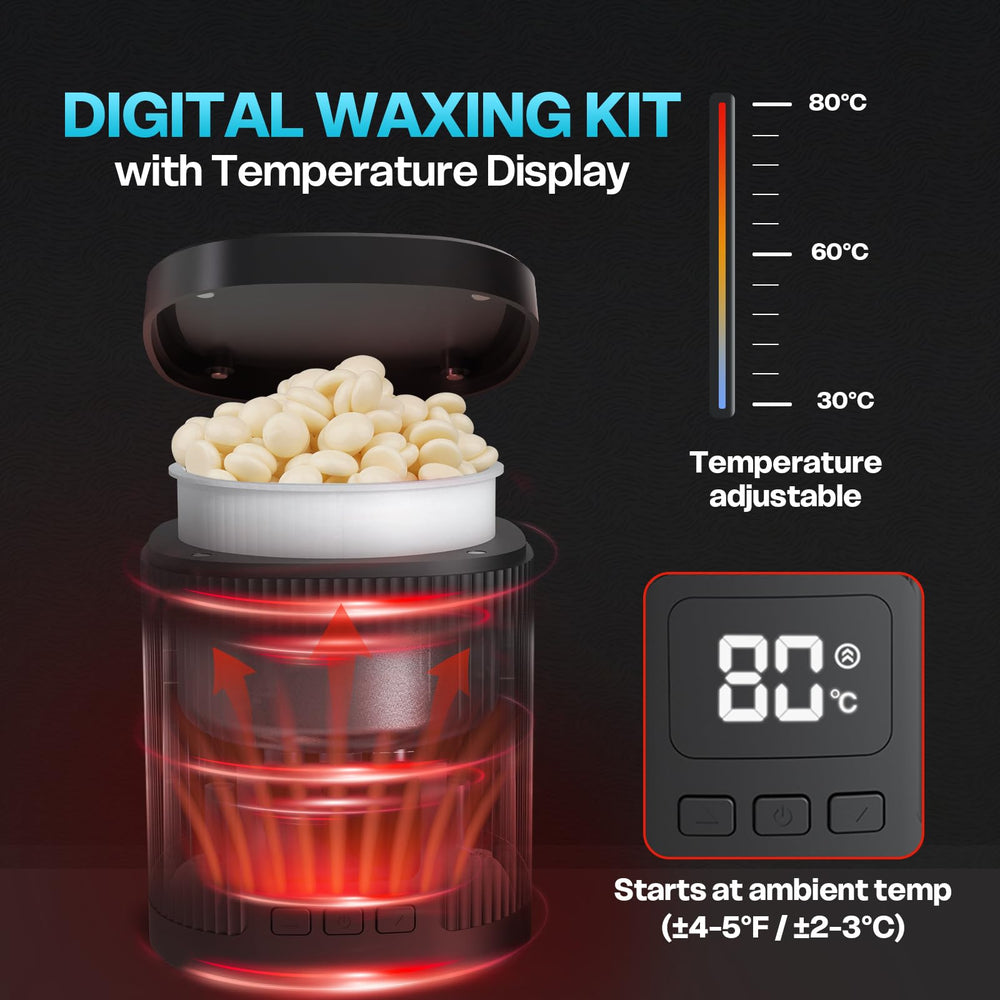 Wokaar wax warmer showing digital control panel for accurate heating