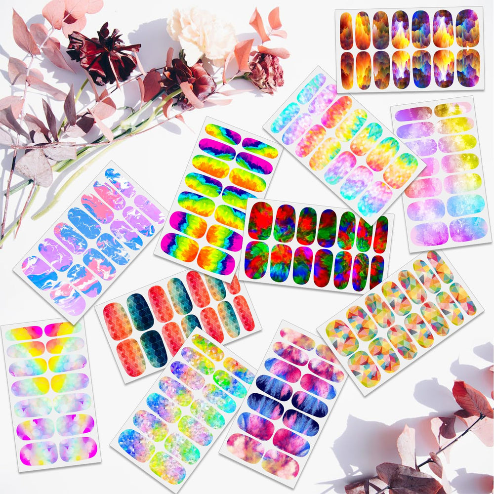 WOKOTO 12-sheet nail art set offers versatile gradient designs