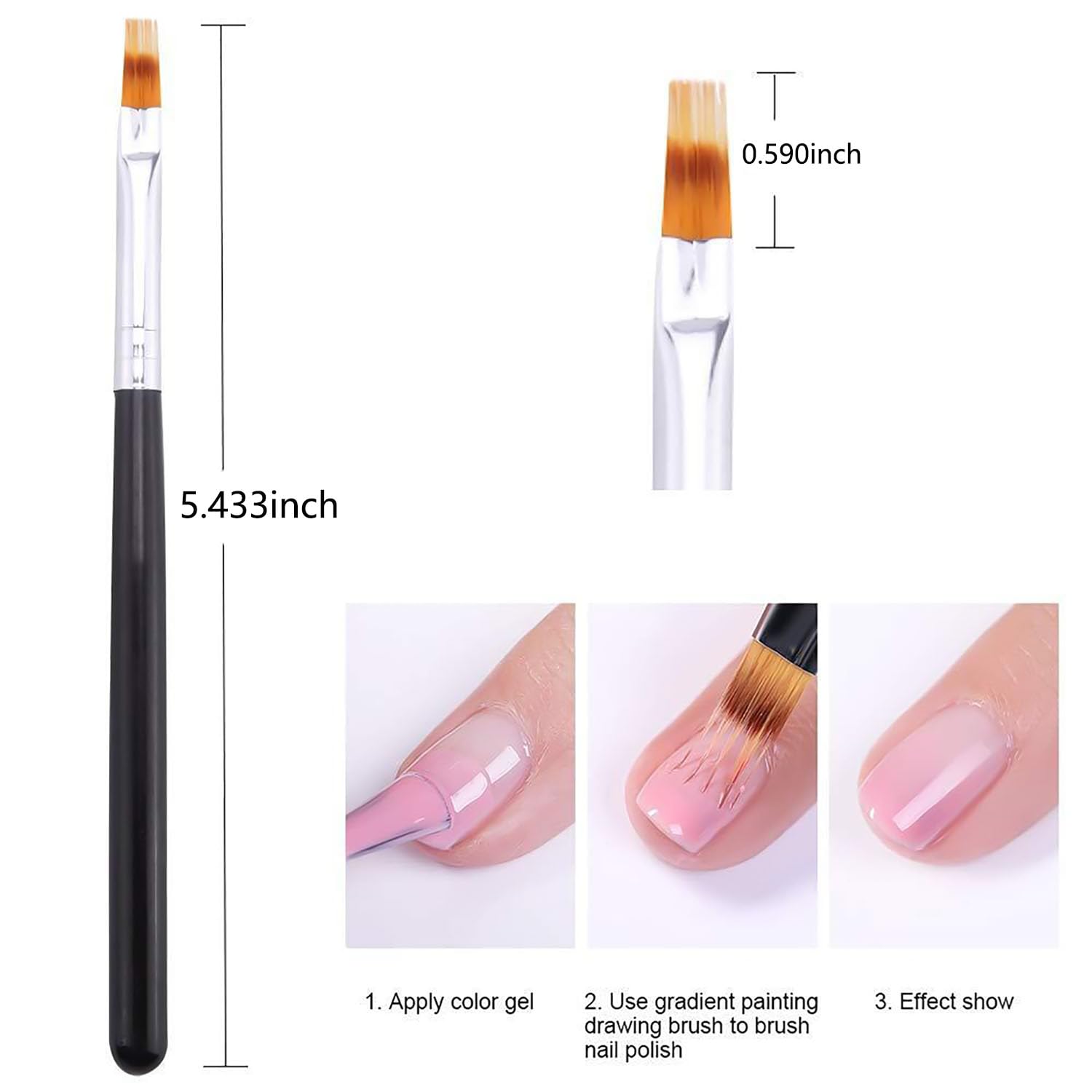 WOKOTO bevel gradient brush with red wood handle for detailed nail art.
