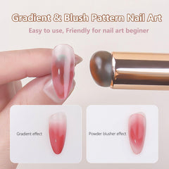 WOKOTO bevel silicone ombre brush with pink handle for glitter and chrome effects.