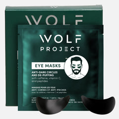 The Wolf Project Under Eye Patches packaging showcases portable hydration for on-the-go care.