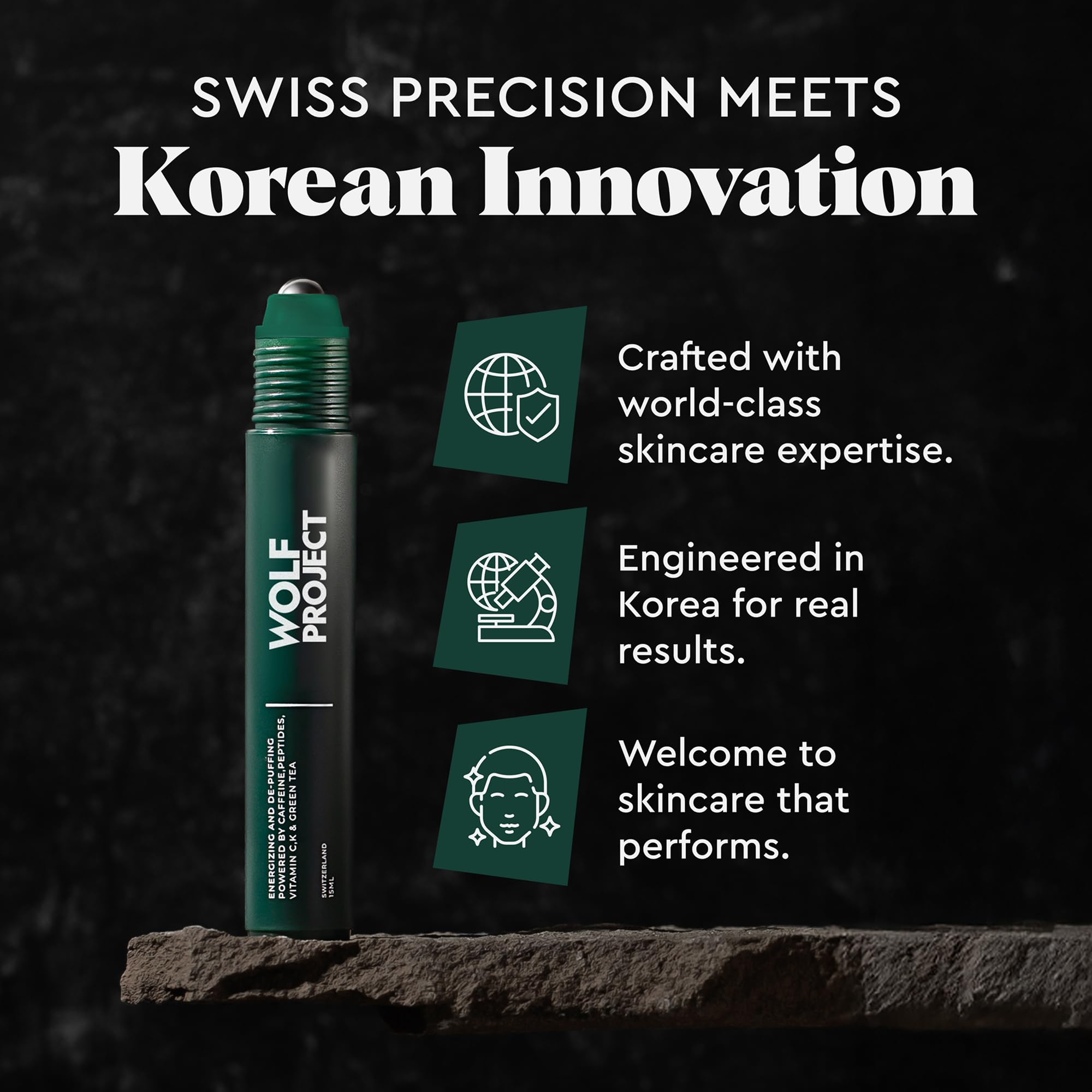 The Wolf Project Under Eye Roller vegan and cruelty-free, a clean eye-care choice.