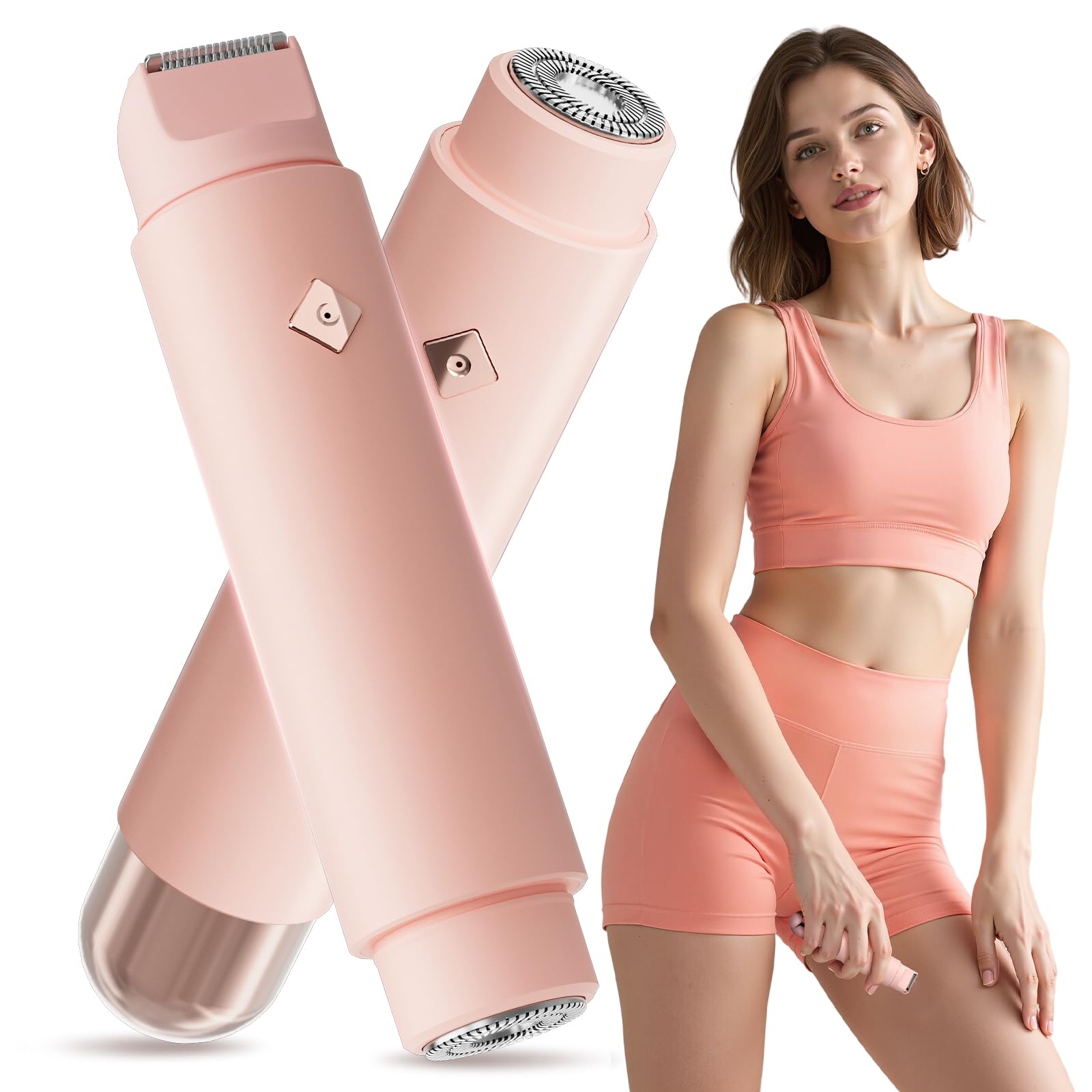 WOLLEA 2in1 bikini trimmer pink body-trimmer for quick full-body grooming.