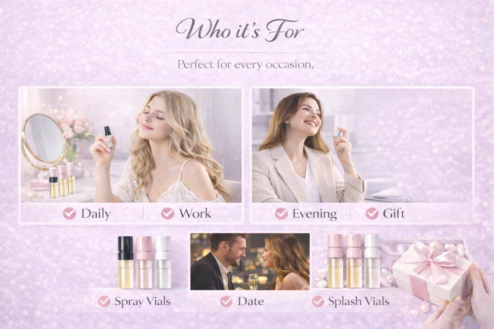 Women's Perfume Sample Discovery Set: net volume info for compliant testing