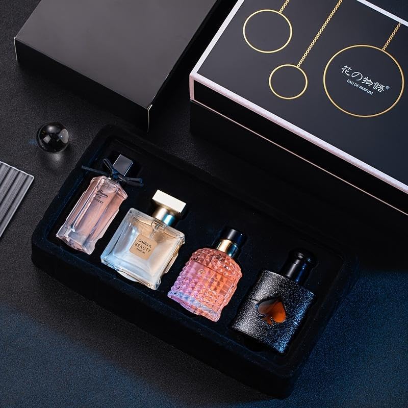 Unboxing view of four bottles neatly arranged in the box