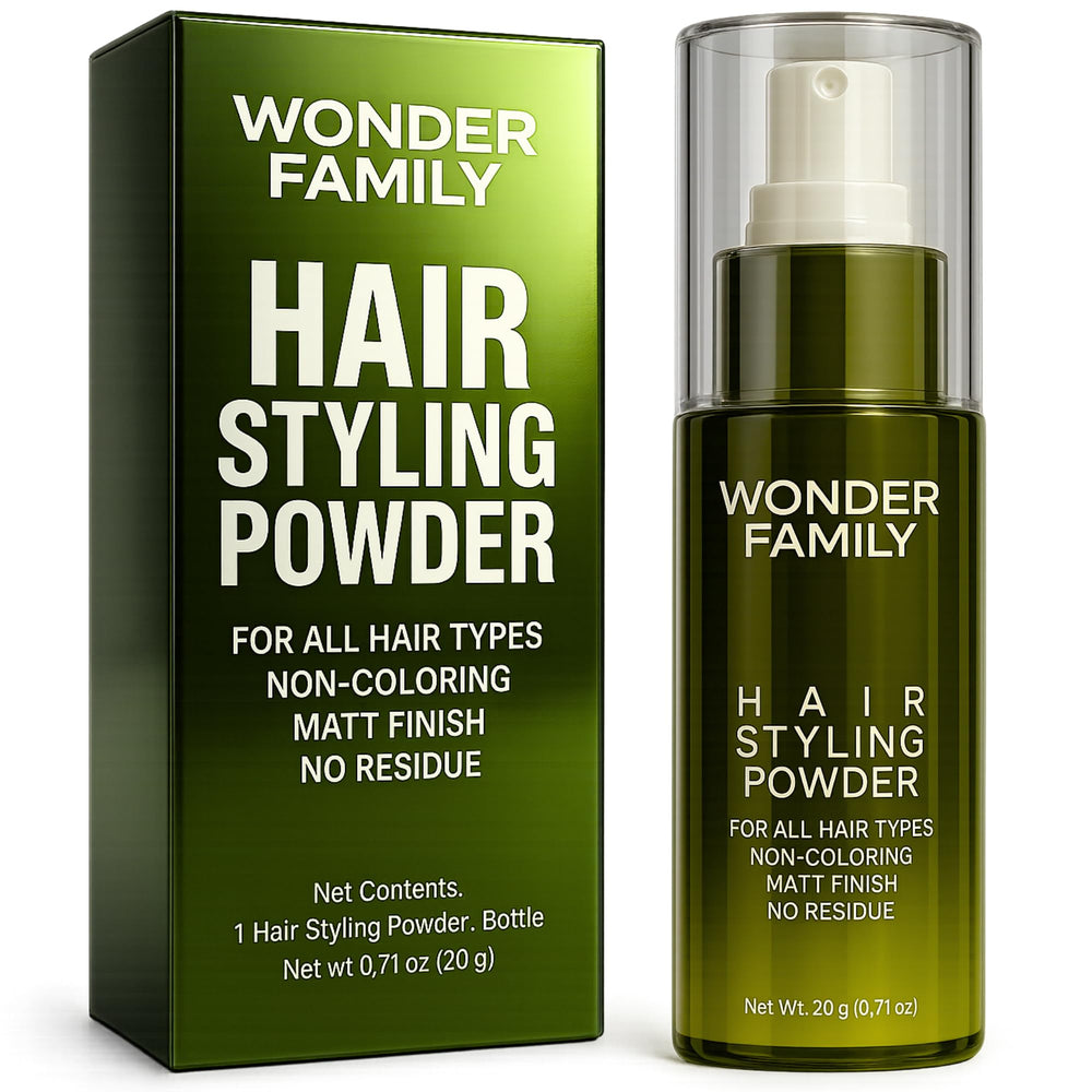 WONDER FAMILY Hair Styling Powder bottle pour for on-the-go texture and lift