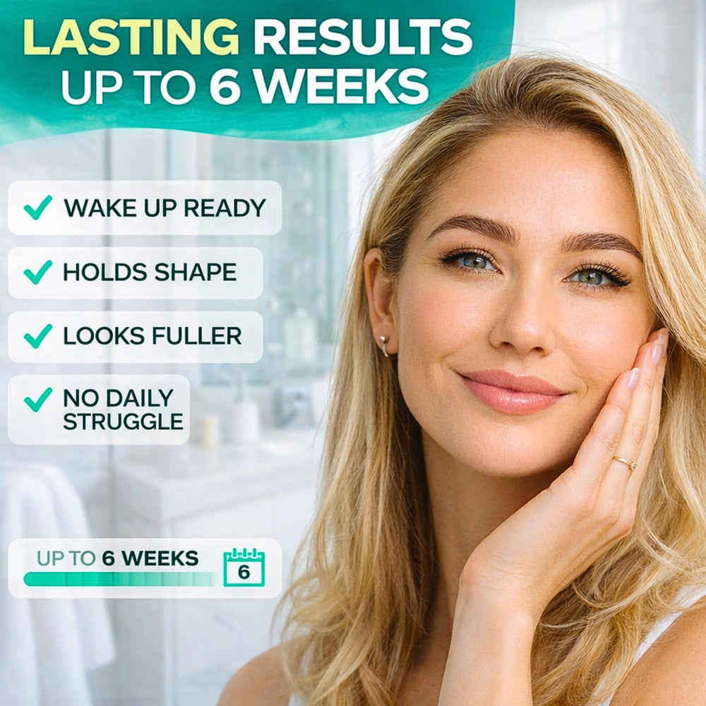 Wonder Family lifting lotion application enables smooth brow lift.