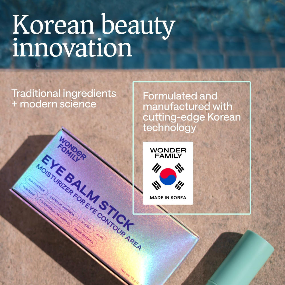 Wonder Family Niacinamide eye balm close-up on ingredients for even-tone potential.