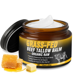 Wonshine beef tallow skin cream jar shows rich texture for deep hydration.
