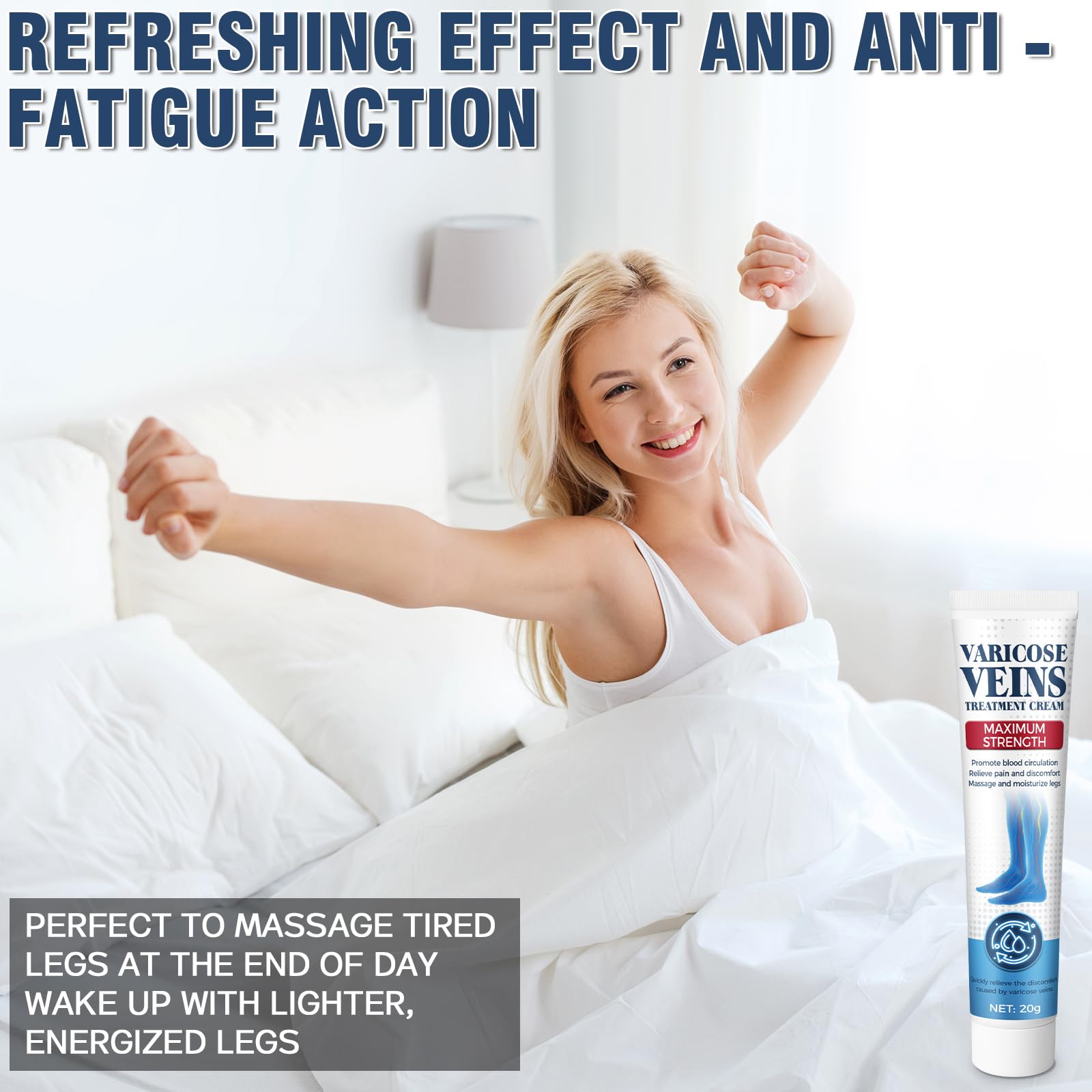 Wonshine deeply moisturizing leg cream promotes soft, smooth skin after application.