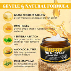 Wonshine whipped tallow honey balm texture close-up highlights smooth application.