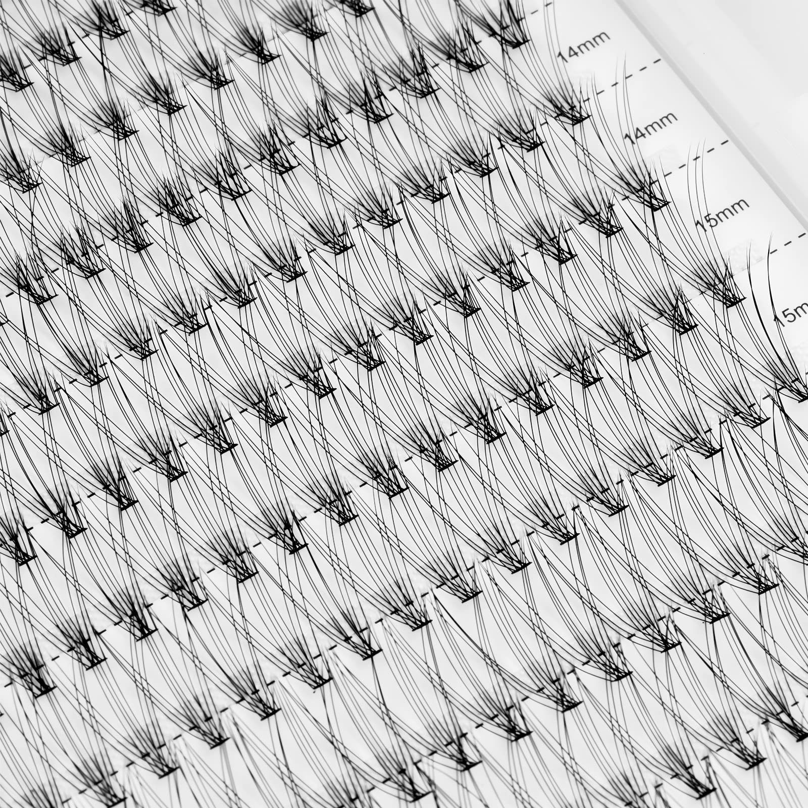 Close-up of 0.07mm thickness showing lightweight lashes and softness.