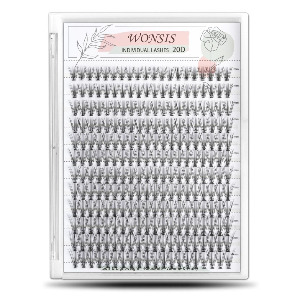 WONSIS 20D lash clusters 240pcs pack for natural-looking volume