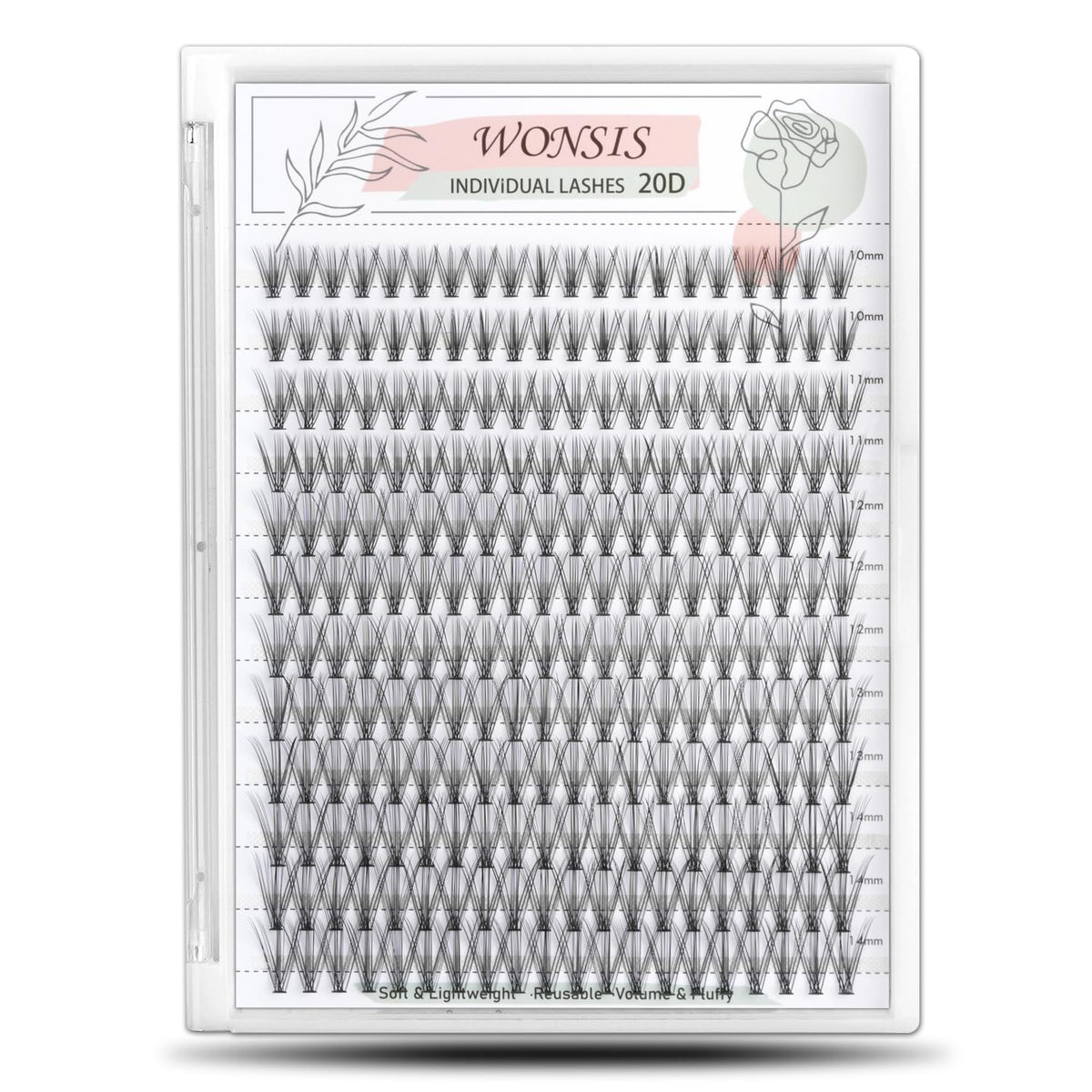 WONSIS 20D lash clusters 240pcs pack for natural-looking volume