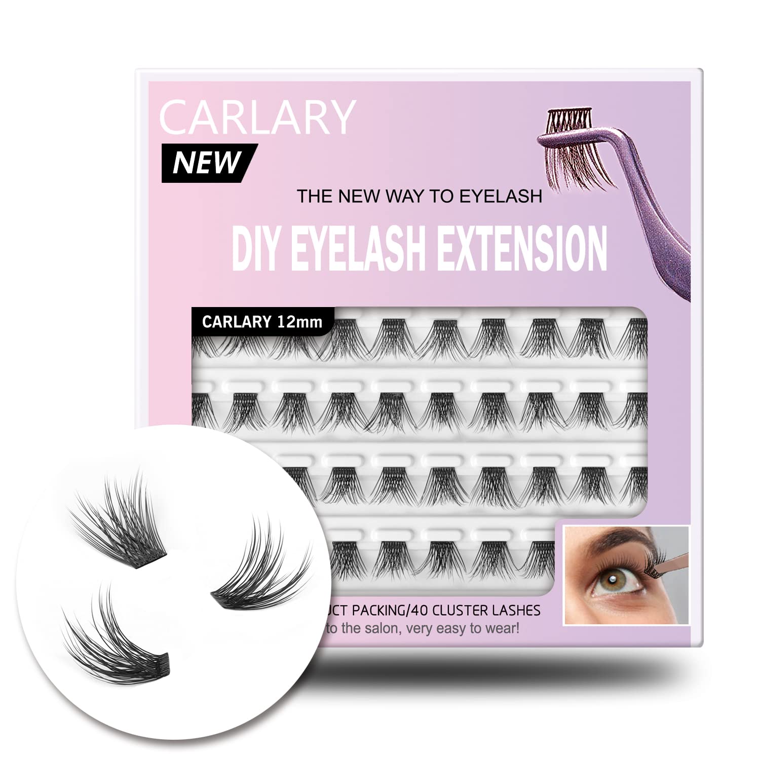 WONSIS DIY eyelash extension with 12mm clusters for at-home enhancement