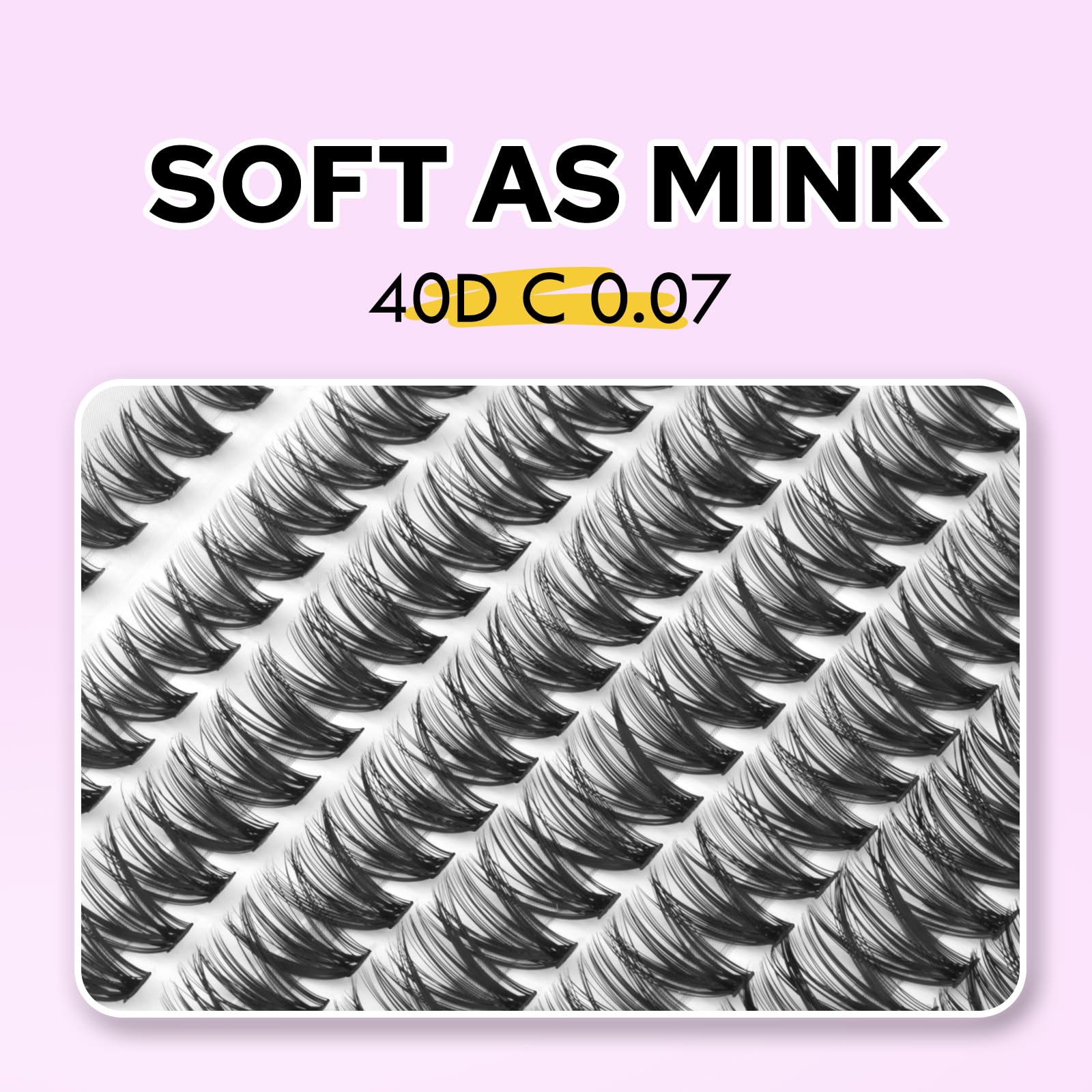 WONSIS 40D lash clusters with 8–16mm lengths for versatile looks
