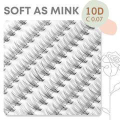 WONSIS lash clusters 8mm two-rows showing compact, natural lift for day wear