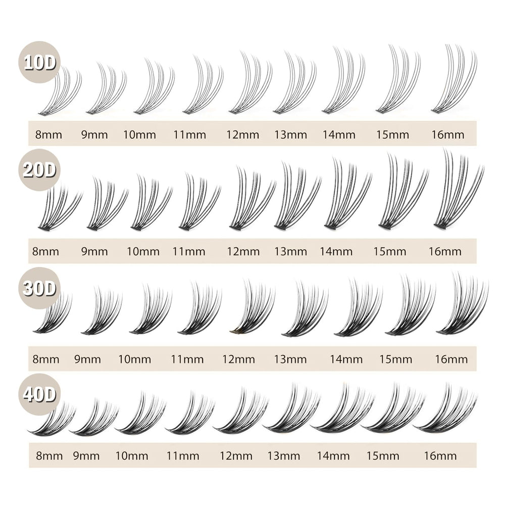 WONSIS lash clusters 9mm two-rows illustrating subtle fullness and blend