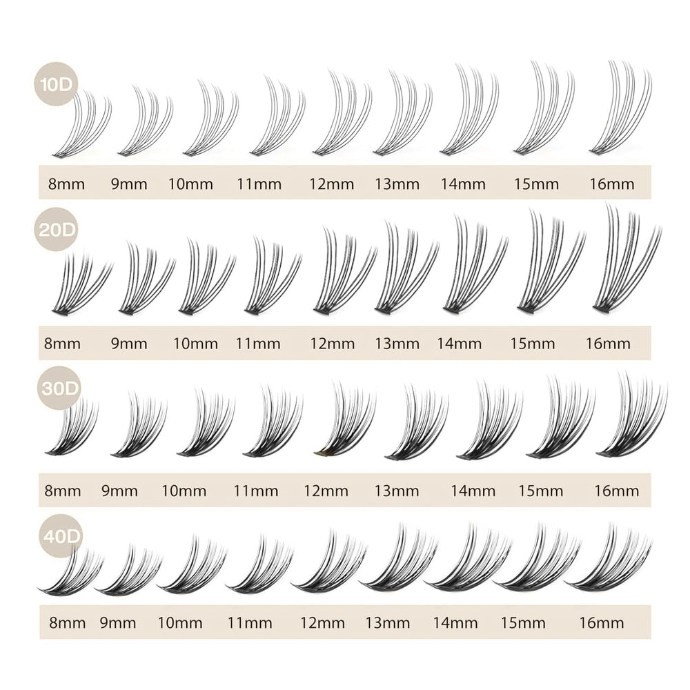 WONSIS Lash Clusters multiple rows for fuller control.
