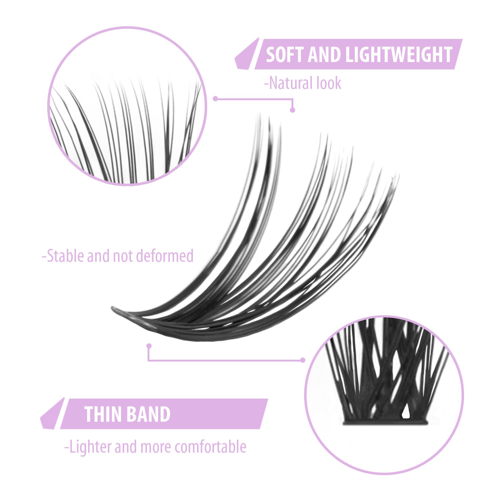 WONSIS soft mink-like fibers feel gentle on natural lashes