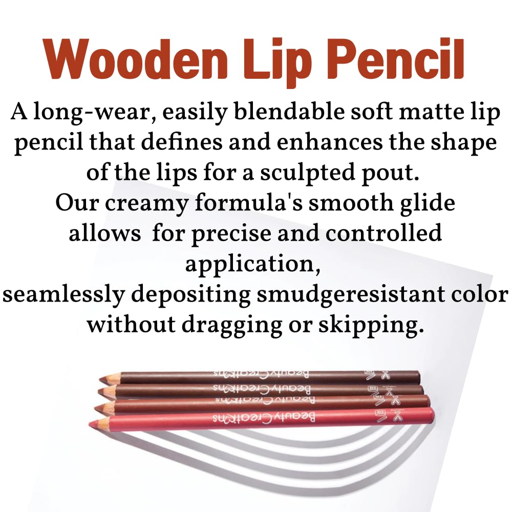 12 Colors Wooden Lip Liner Set versatile color range for looks.