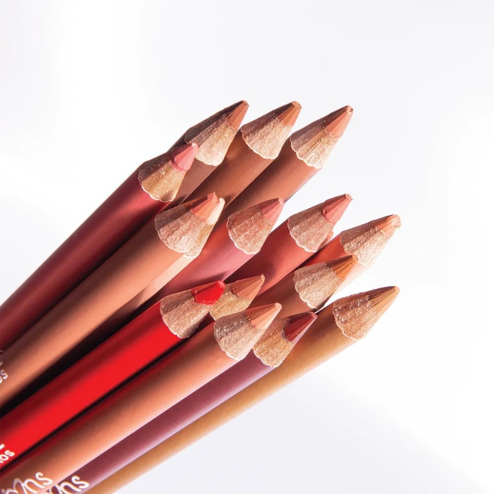 12 Colors Wooden Lip Liner Set long-wear smudge-resistant swatch.
