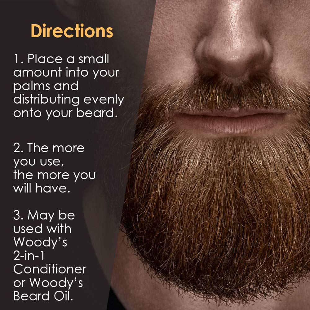 Woody's Beard Balm fresh scent enhances daily grooming routine.